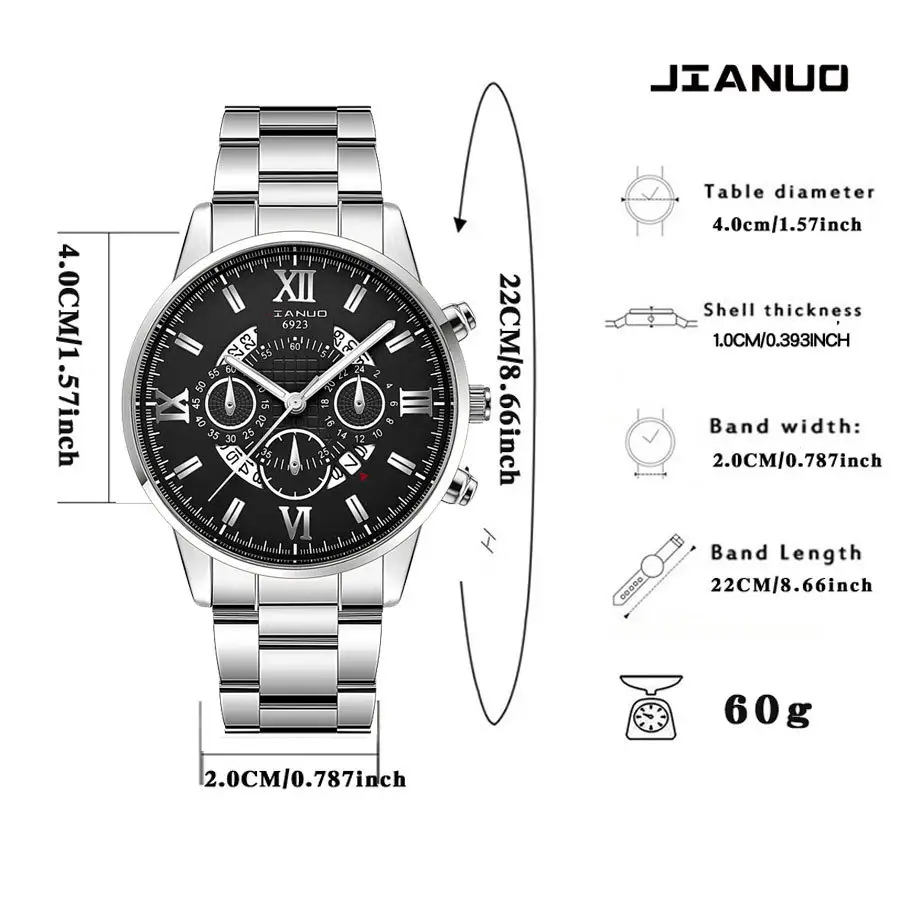 Men's Rose Gold Chronograph Watch with Black Dial — feature 2