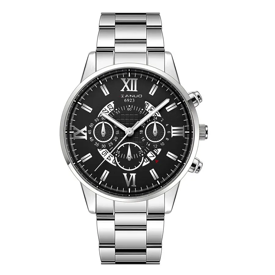 Men's Rose Gold Chronograph Watch with Black Dial — feature 26