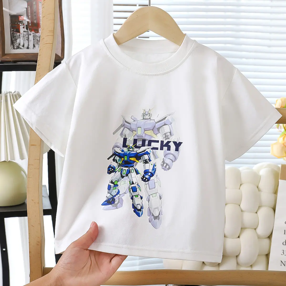 Boy's Graphic T-Shirt Grey Summer Loose Fit - Image 7