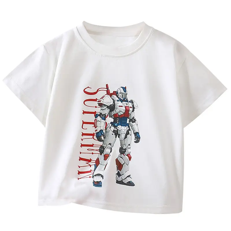 Boy's Graphic T-Shirt Grey Summer Loose Fit - Image 10