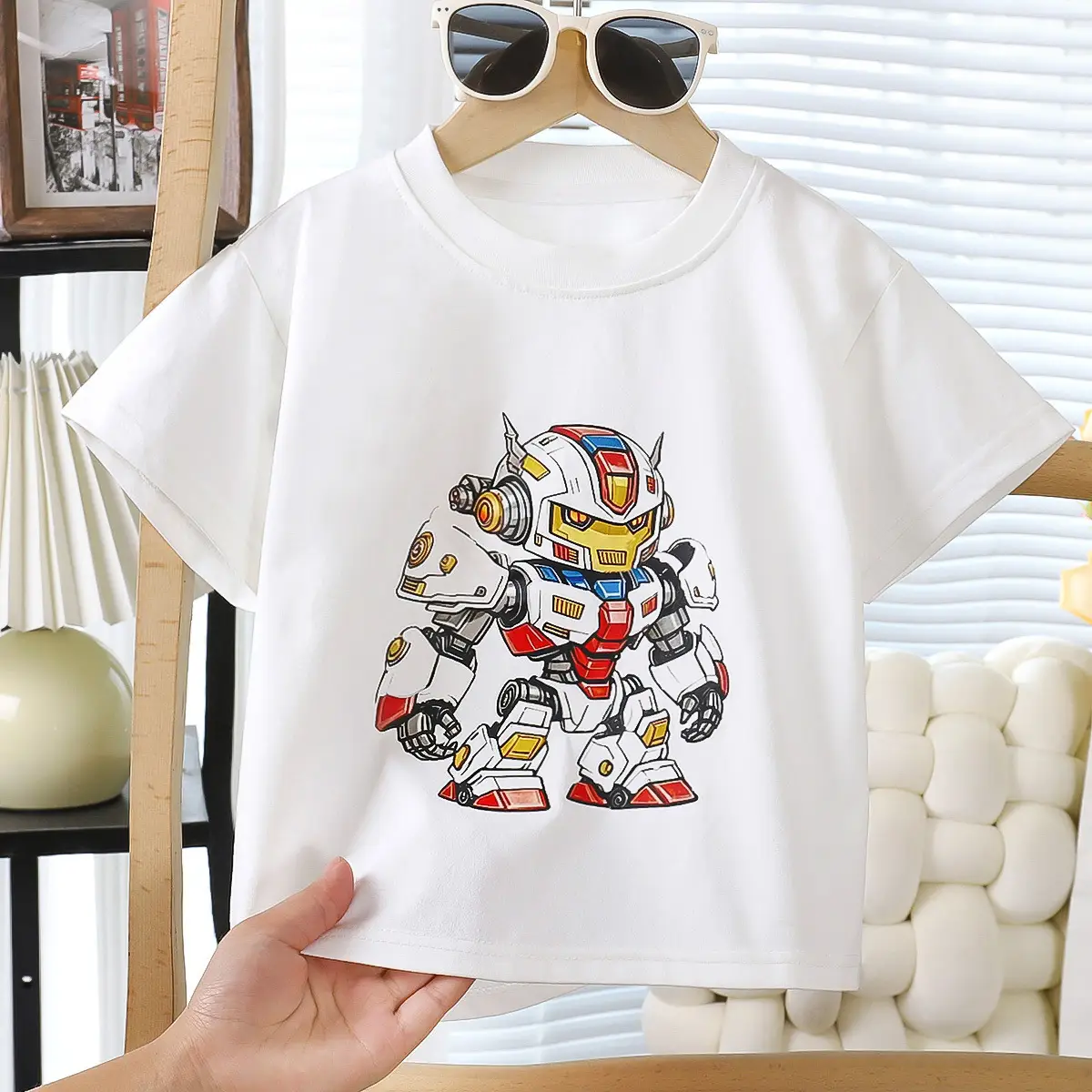 Boy's Graphic T-Shirt Grey Summer Loose Fit - Image 3