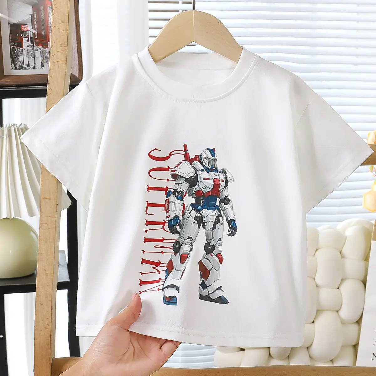 Boy's Graphic T-Shirt Grey Summer Loose Fit - Image 5