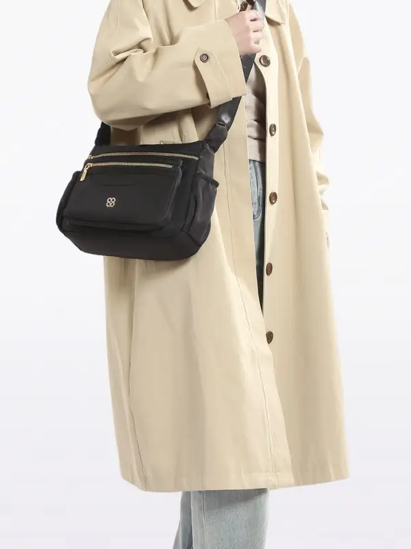 Black Multi-Compartment Women's Shoulder Bag - Image 6