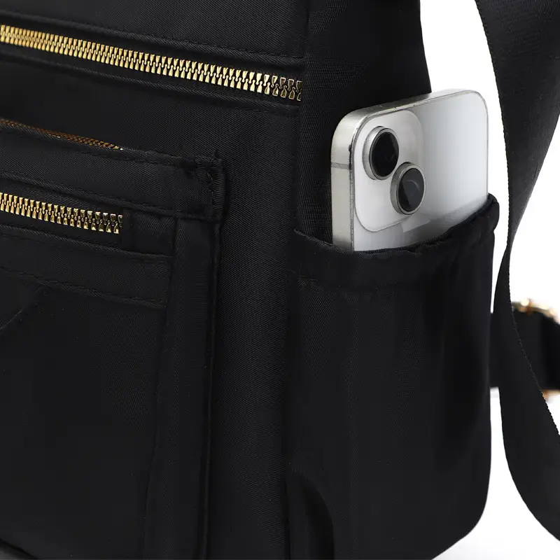 Black Multi-Compartment Women's Shoulder Bag — feature 16
