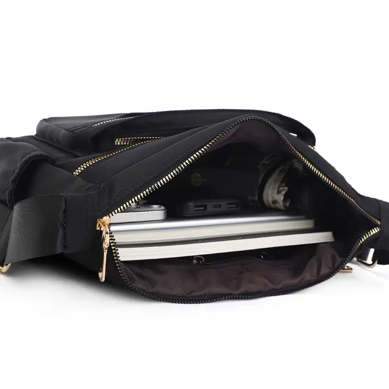 Black Multi-Compartment Women's Shoulder Bag — feature 19