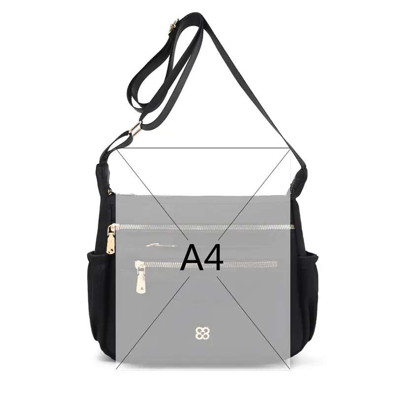 Black Multi-Compartment Women's Shoulder Bag — feature 2
