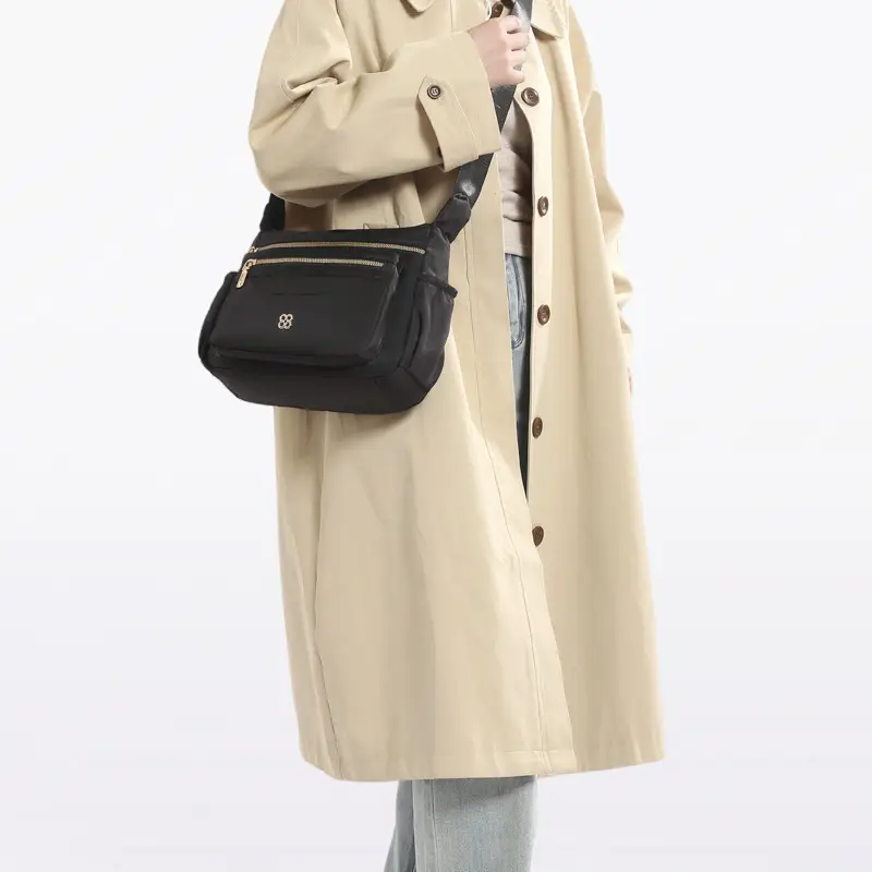 Black Multi-Compartment Women's Shoulder Bag — feature 4