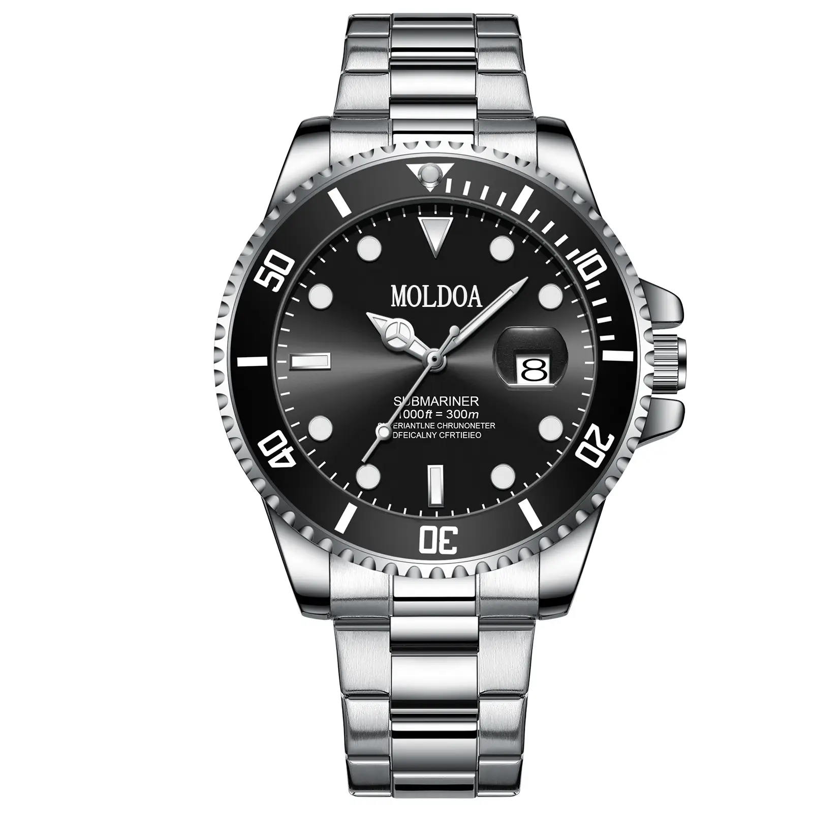 Men's Black Water Resistant Quartz Watch with Drop Shaker - Image 2