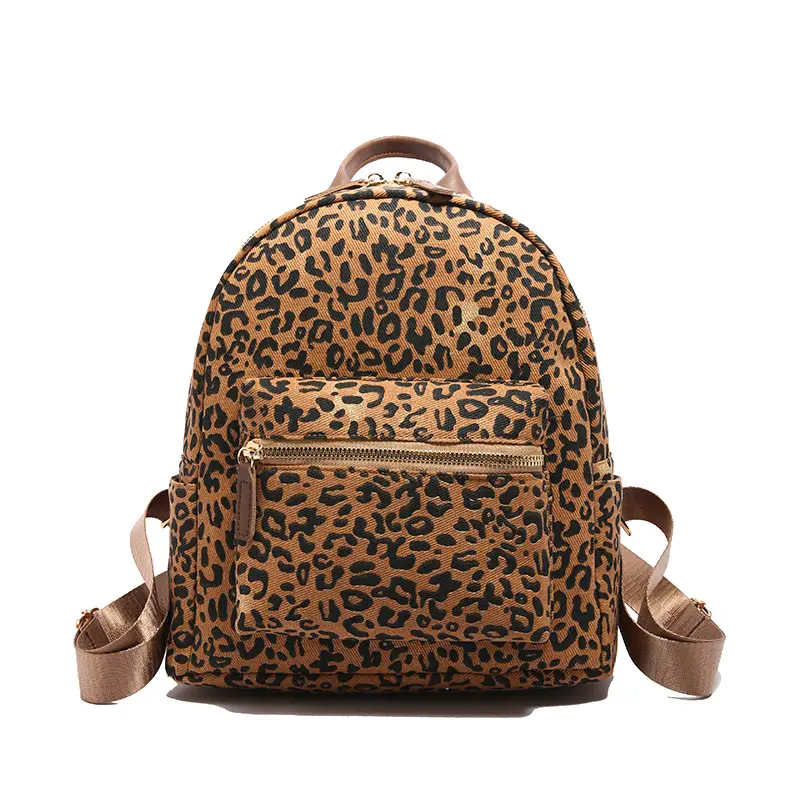 Leopard Print Hand Carry Backpack for Women Men