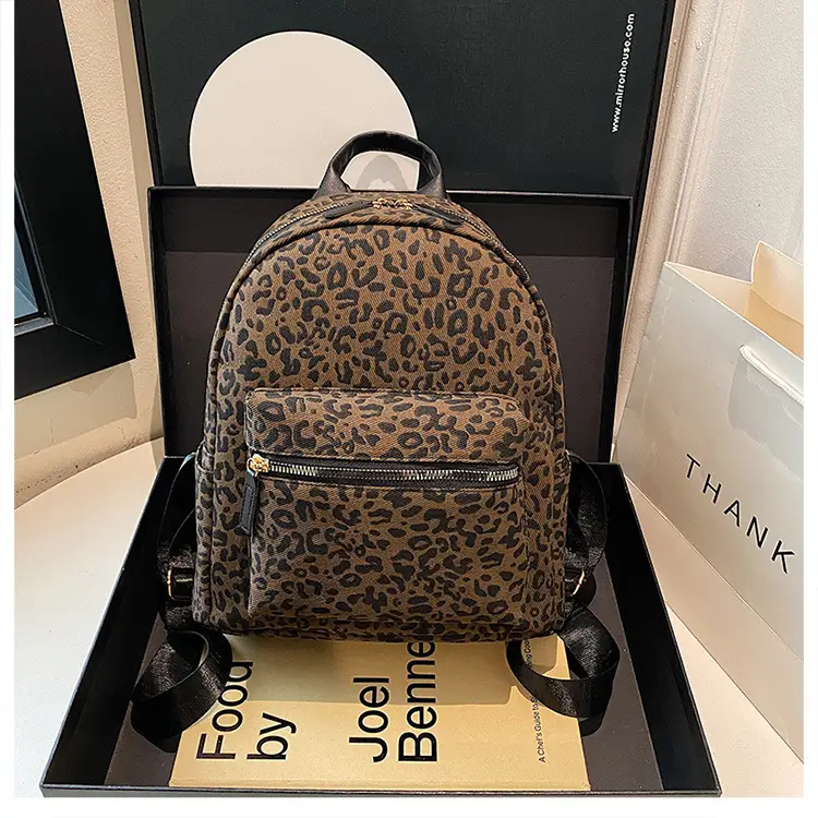 Leopard Print Hand Carry Backpack for Women Men — feature 13