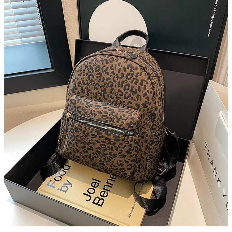 Leopard Print Hand Carry Backpack for Women Men — feature 15