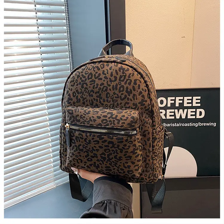Leopard Print Hand Carry Backpack for Women Men — feature 16