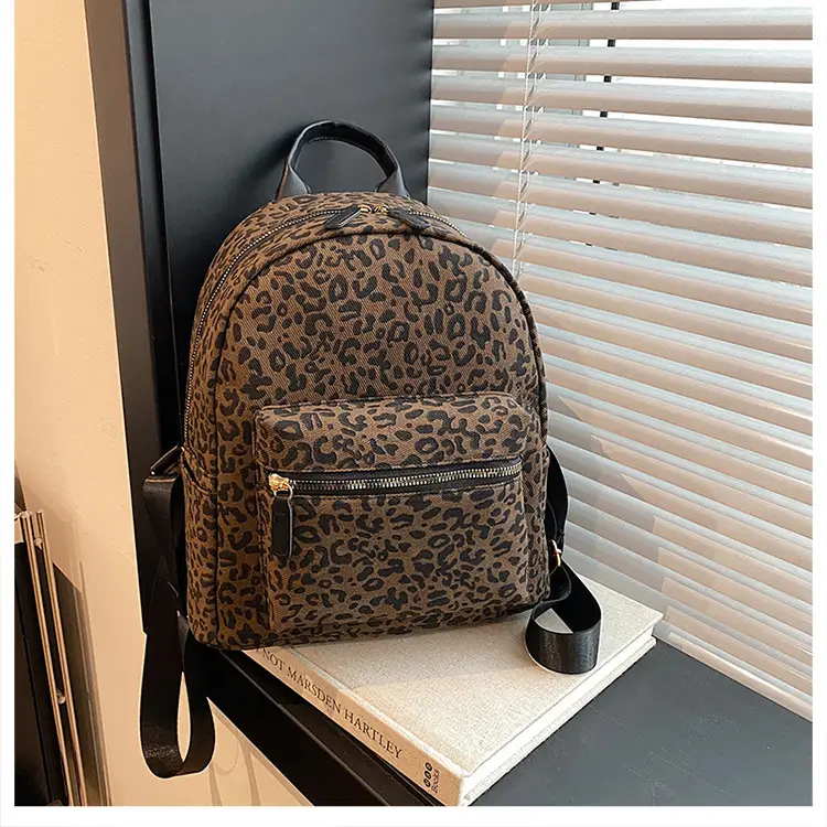Leopard Print Hand Carry Backpack for Women Men — feature 17