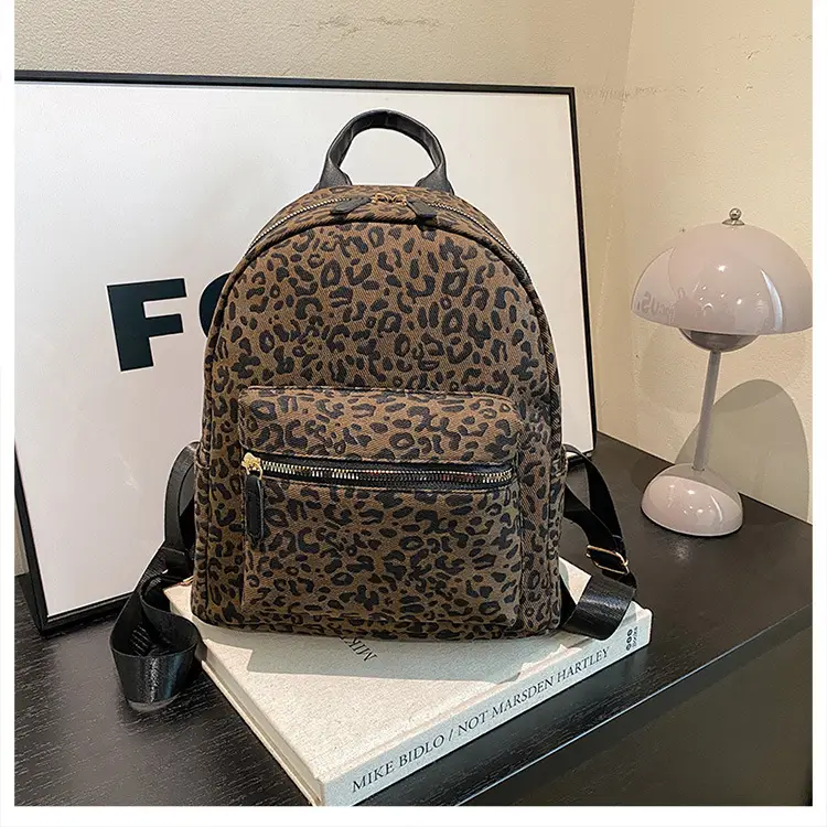 Leopard Print Hand Carry Backpack for Women Men — feature 20