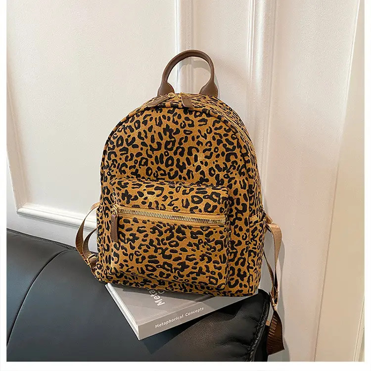 Leopard Print Hand Carry Backpack for Women Men — feature 28