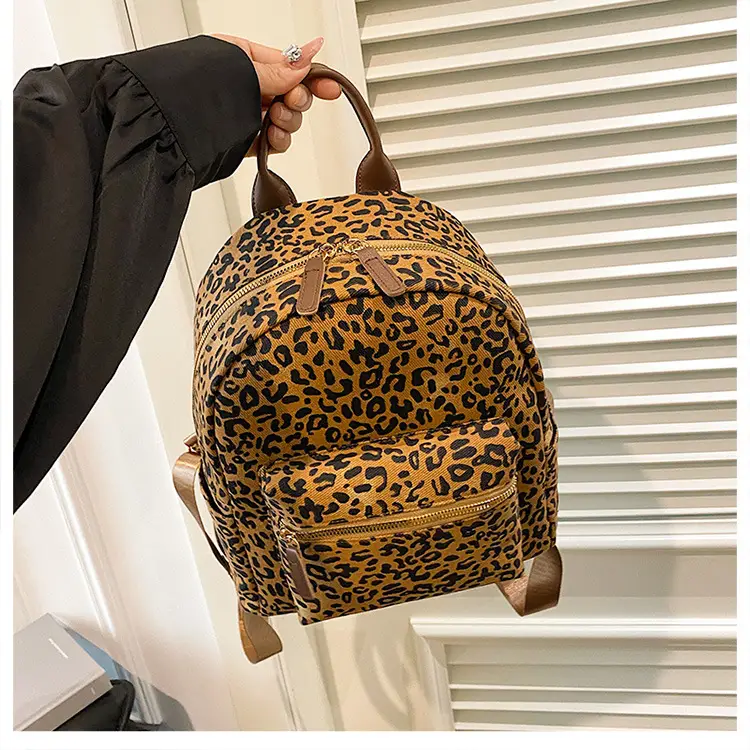 Leopard Print Hand Carry Backpack for Women Men — feature 29
