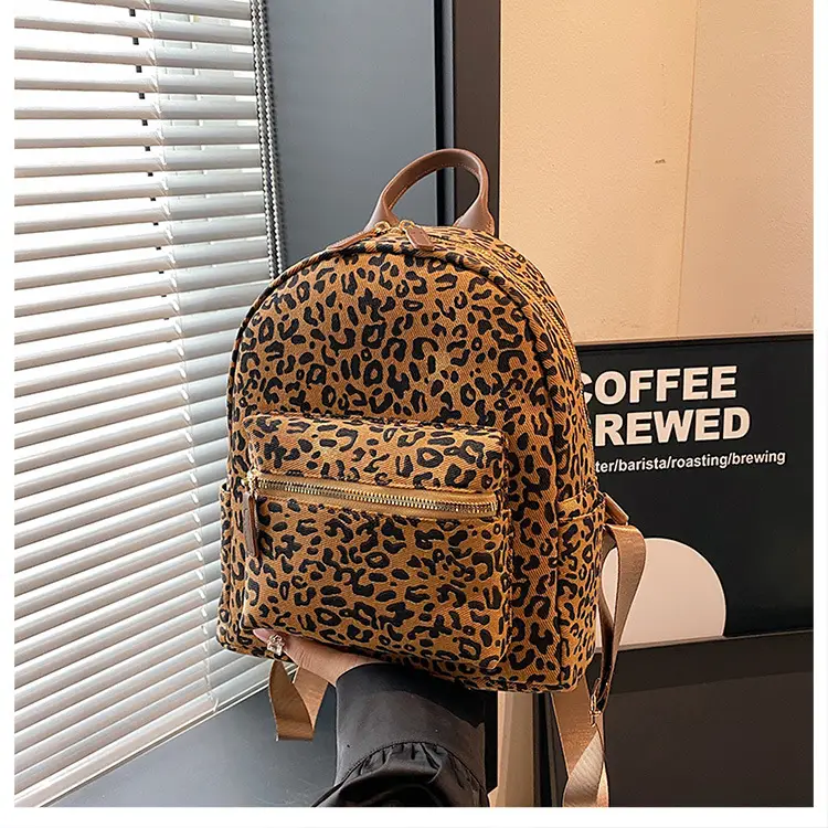 Leopard Print Hand Carry Backpack for Women Men — feature 30