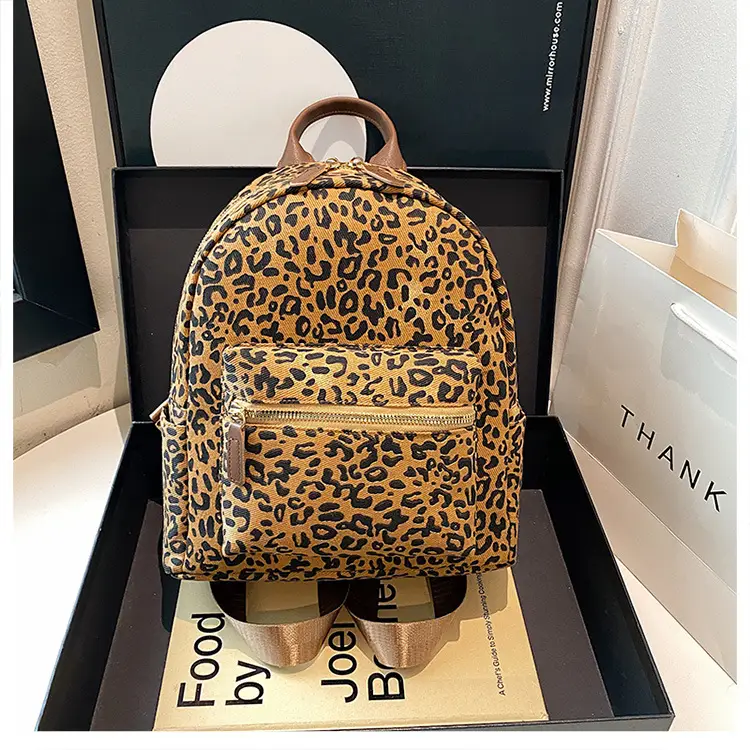 Leopard Print Hand Carry Backpack for Women Men — feature 31