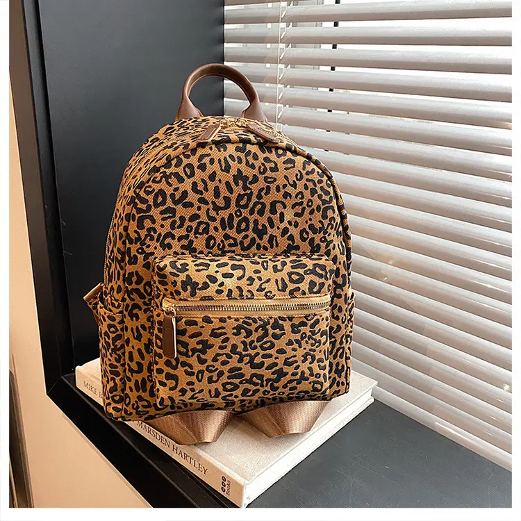 Leopard Print Hand Carry Backpack for Women Men — feature 34