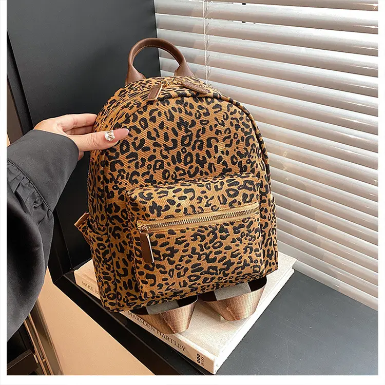 Leopard Print Hand Carry Backpack for Women Men — feature 35