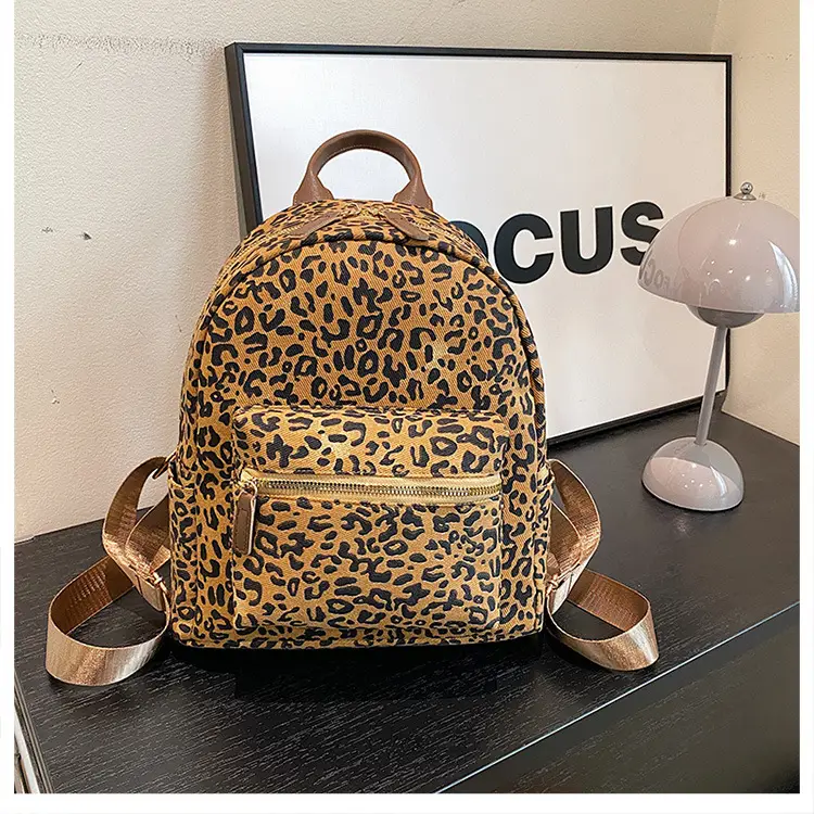 Leopard Print Hand Carry Backpack for Women Men — feature 37