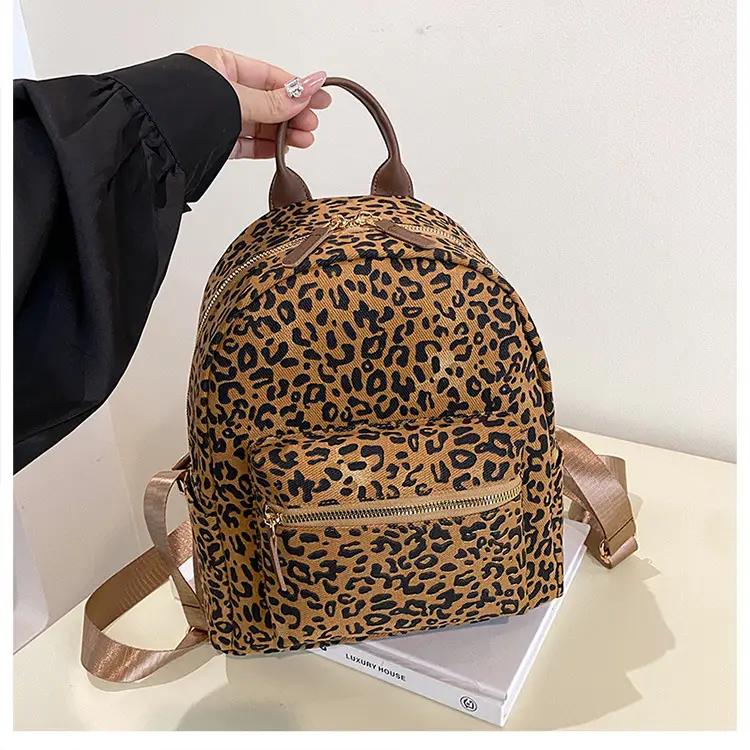 Leopard Print Hand Carry Backpack for Women Men — feature 40