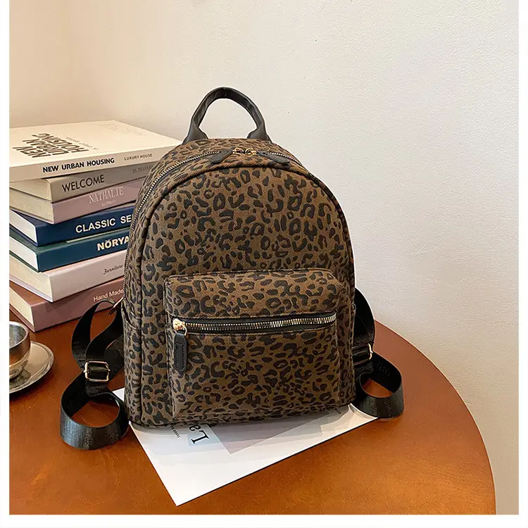 Leopard Print Hand Carry Backpack for Women Men — feature 45
