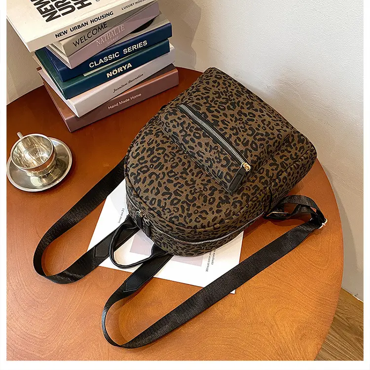 Leopard Print Hand Carry Backpack for Women Men — feature 47