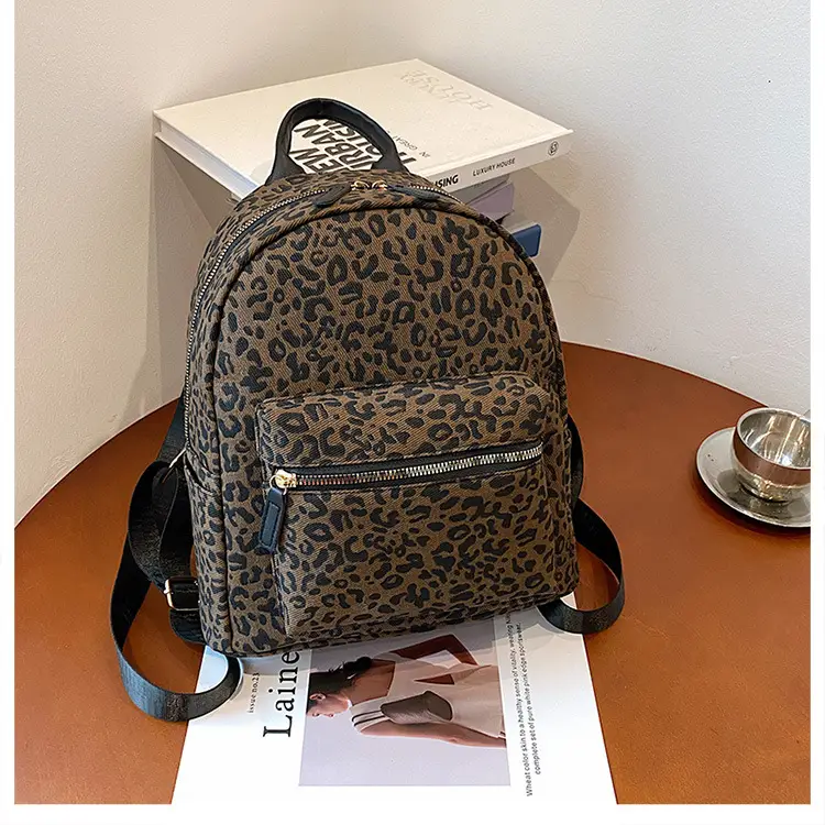 Leopard Print Hand Carry Backpack for Women Men — feature 48