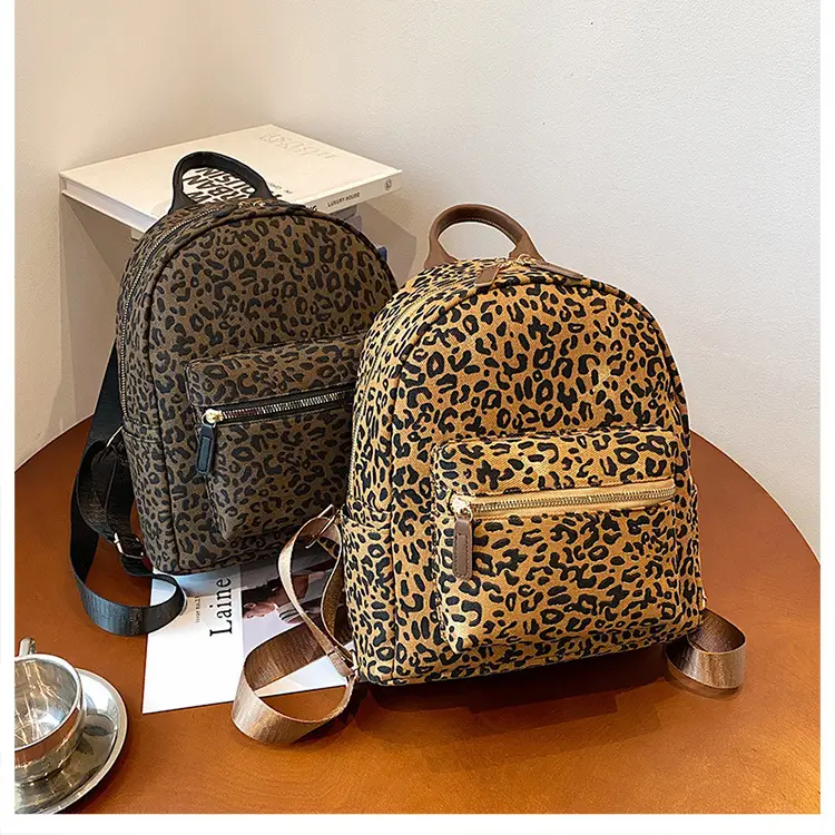 Leopard Print Hand Carry Backpack for Women Men — feature 49