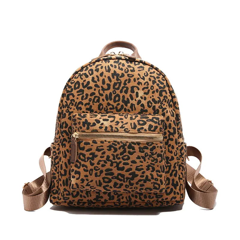 Leopard Print Hand Carry Backpack for Women Men