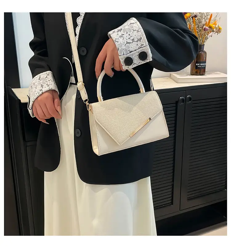 Women's Orange White Stitched Crossbody Bag 2025 — feature 11