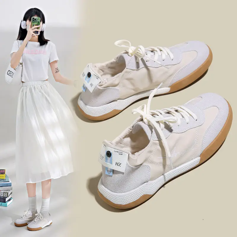Women Ballet Training Shoes White Leather Sole - Image 7