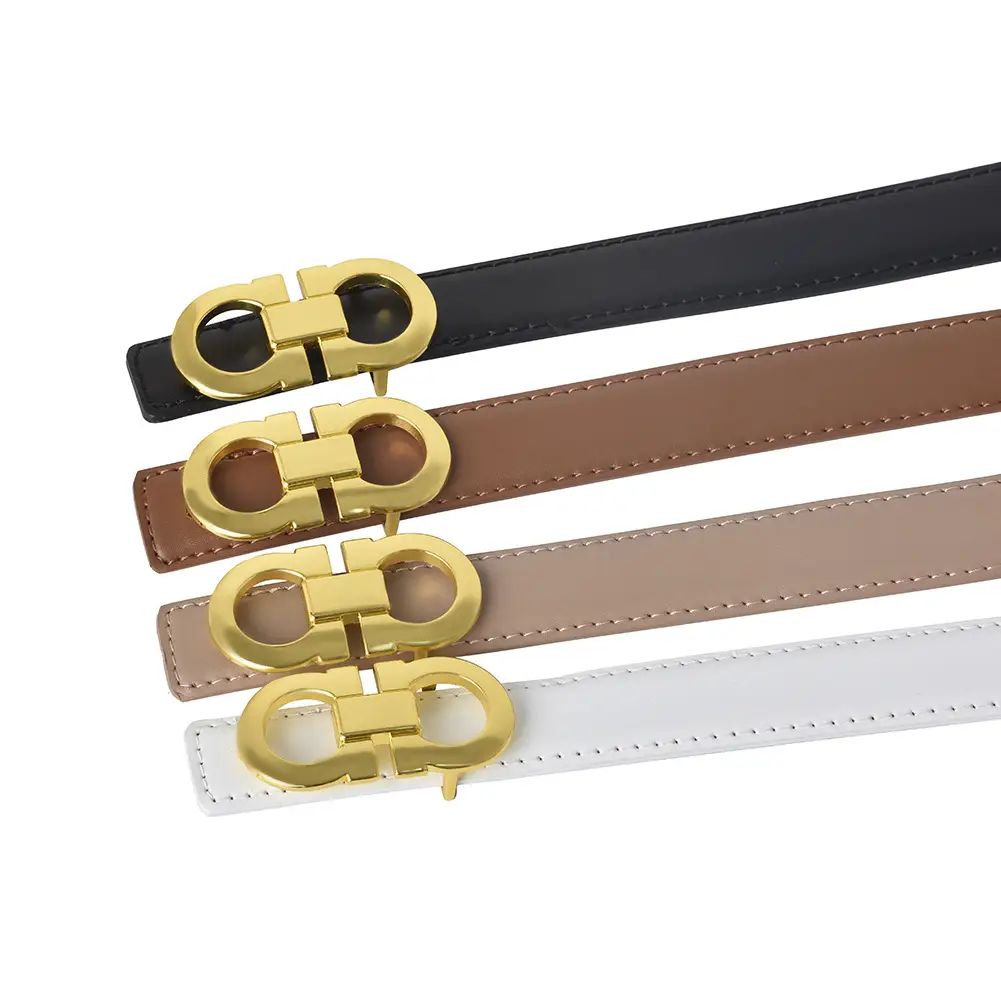 Women's Genuine Leather Belt with Gold Buckle - Image 7