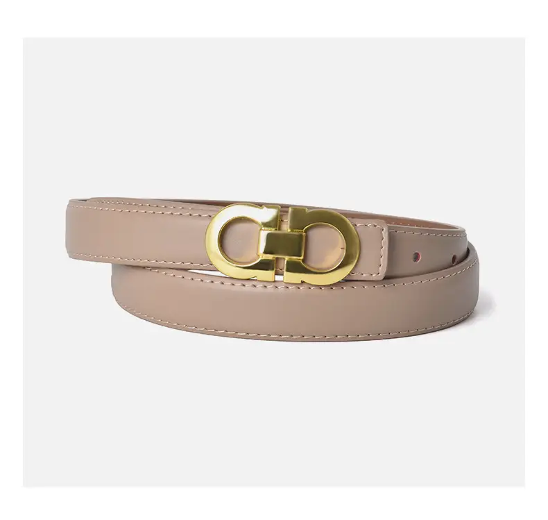 Women's Genuine Leather Belt with Gold Buckle — feature 10