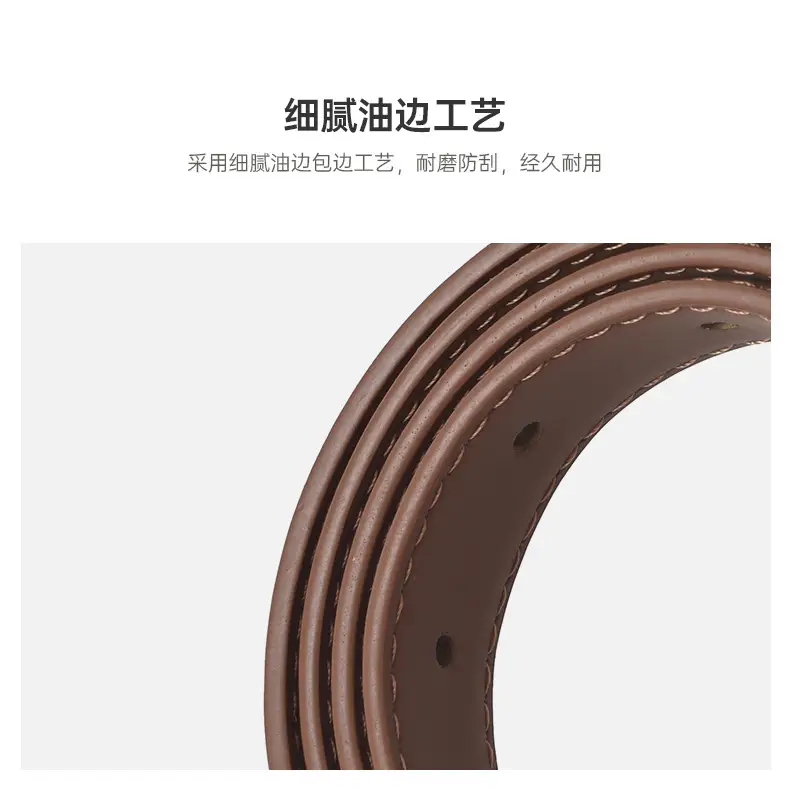 Women's Genuine Leather Belt with Gold Buckle — feature 7