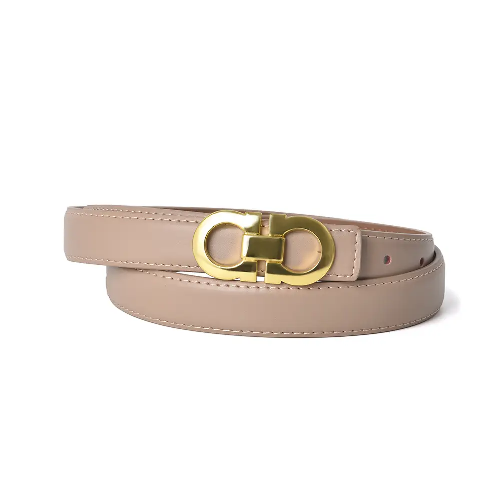 Women's Genuine Leather Belt with Gold Buckle - Image 2