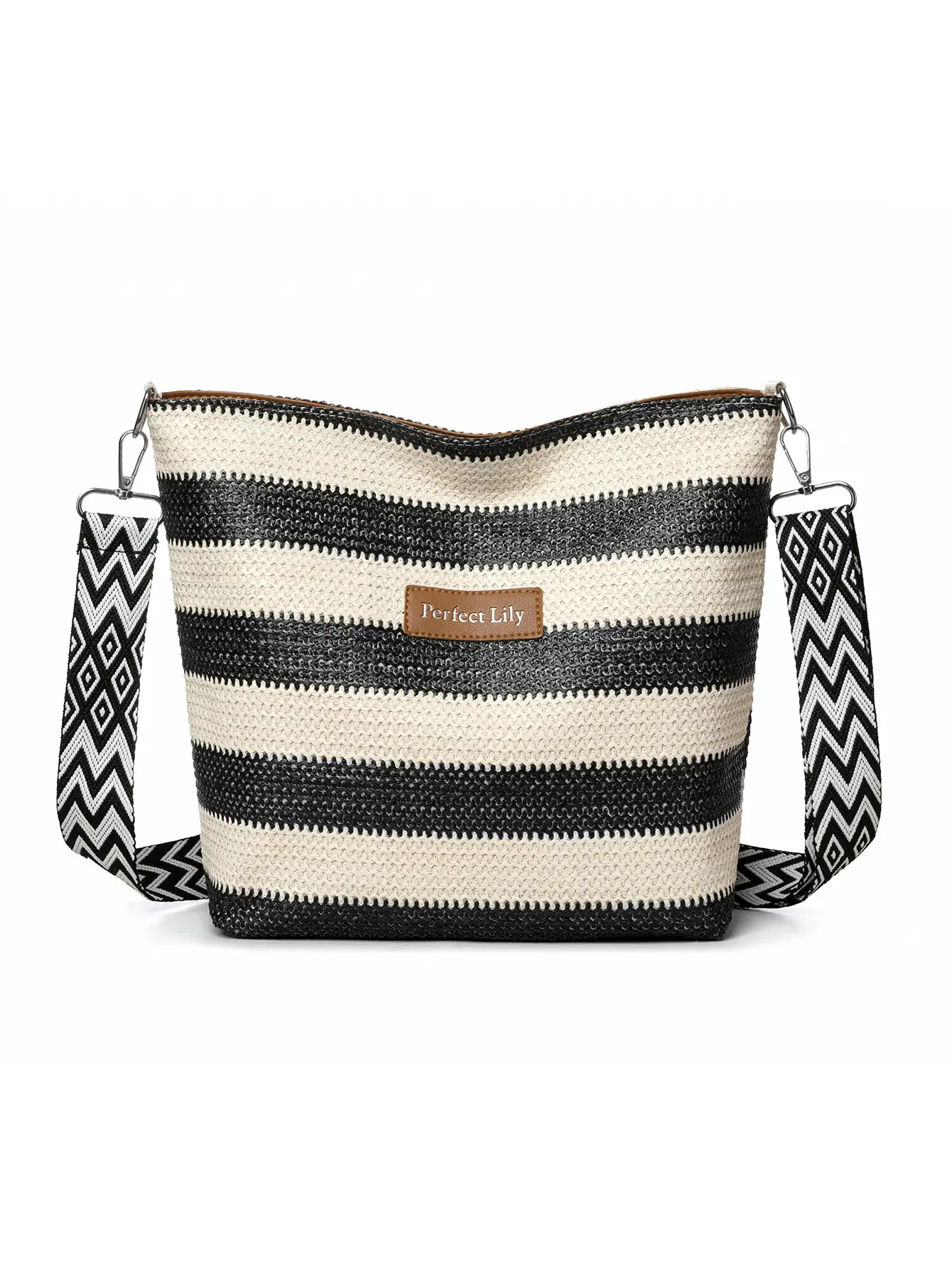 Women's Striped Crossbody Bag Casual Trendy Large Capacity — feature 12