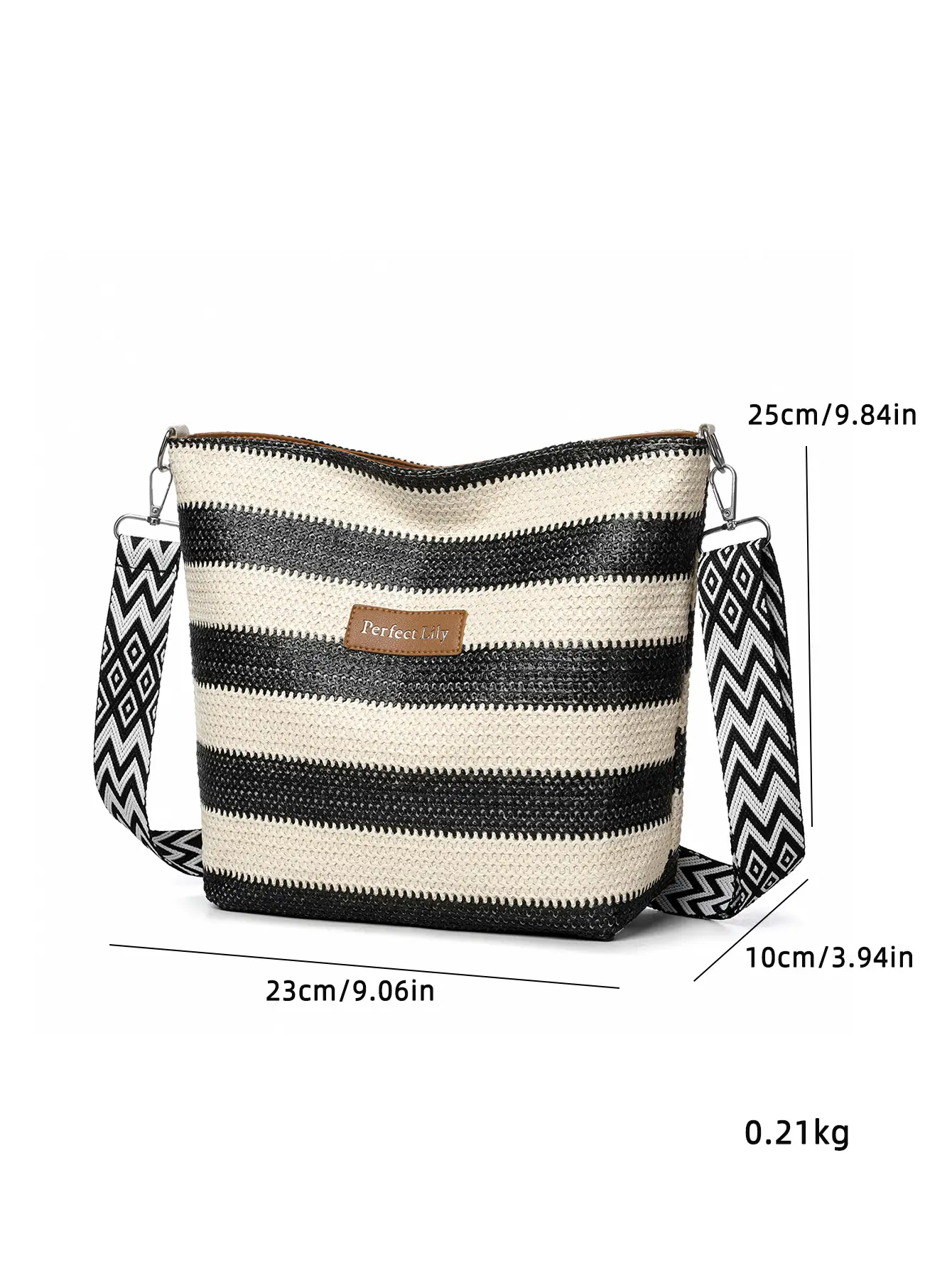 Women's Striped Crossbody Bag Casual Trendy Large Capacity — feature 13