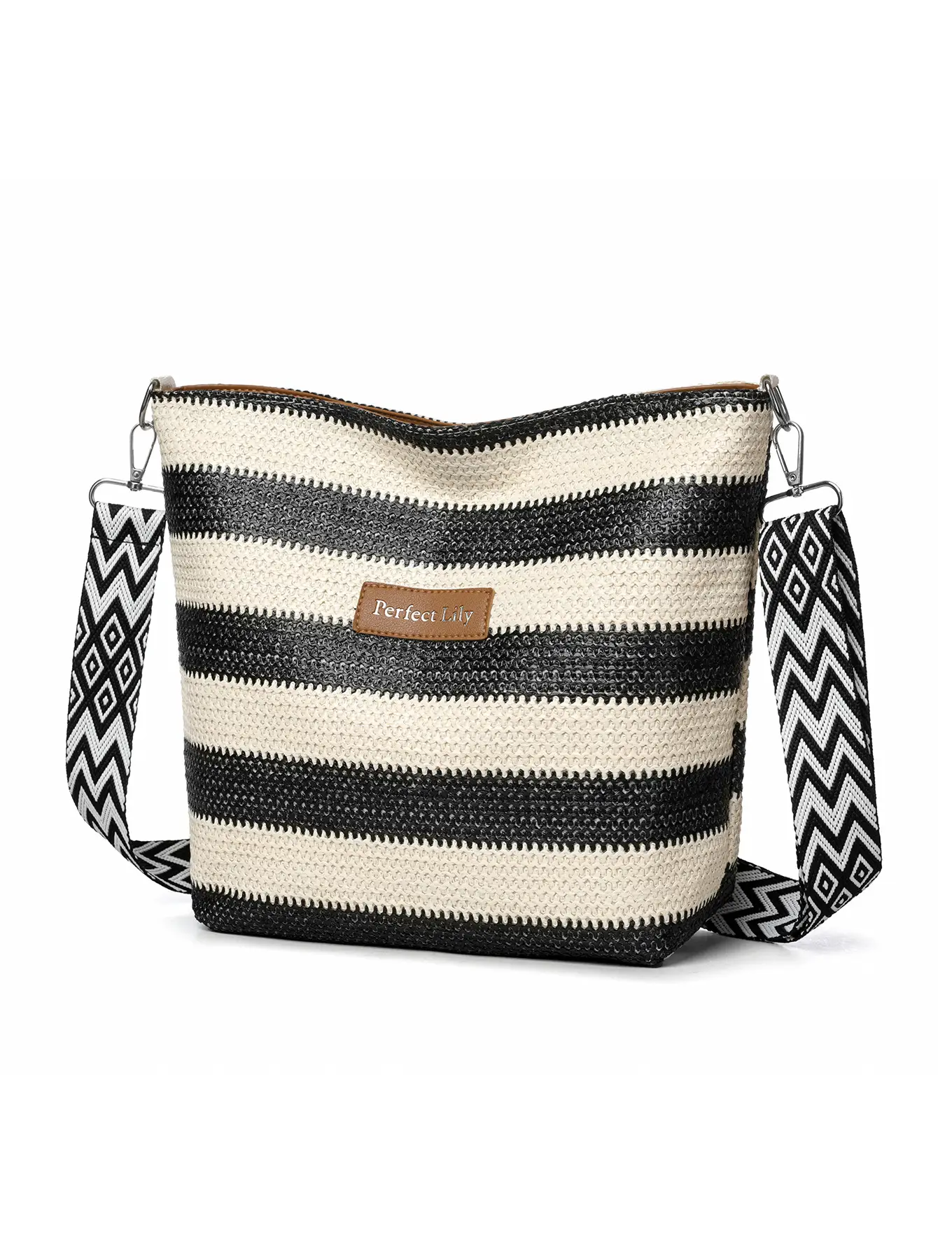 Women's Striped Crossbody Bag Casual Trendy Large Capacity — feature 14