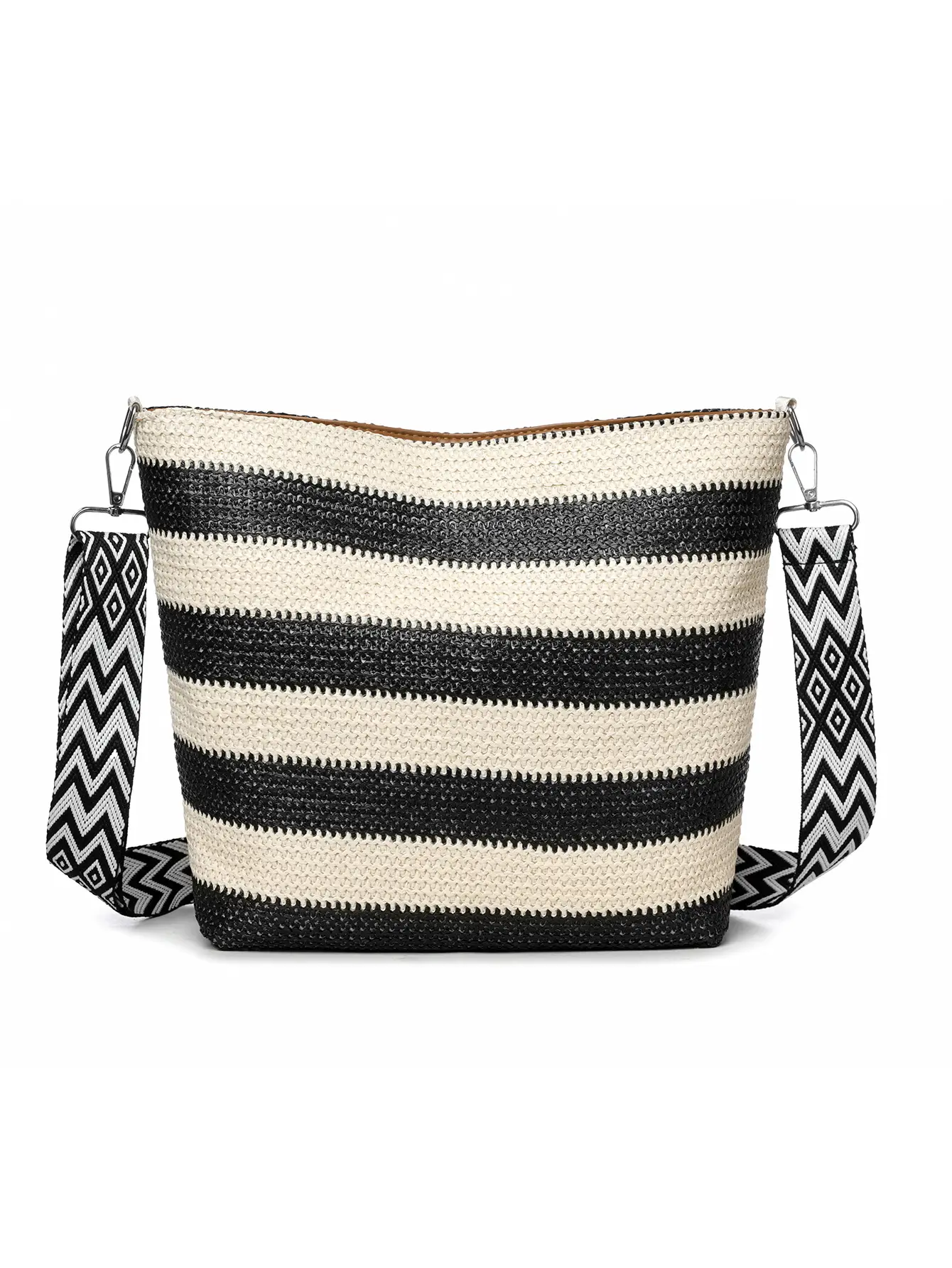 Women's Striped Crossbody Bag Casual Trendy Large Capacity — feature 16