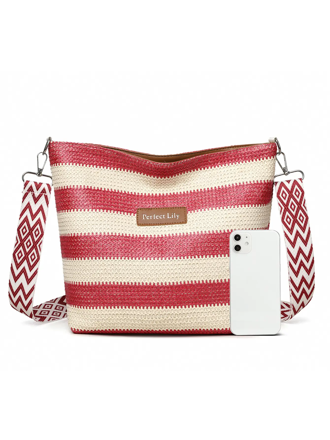 Women's Striped Crossbody Bag Casual Trendy Large Capacity — feature 27
