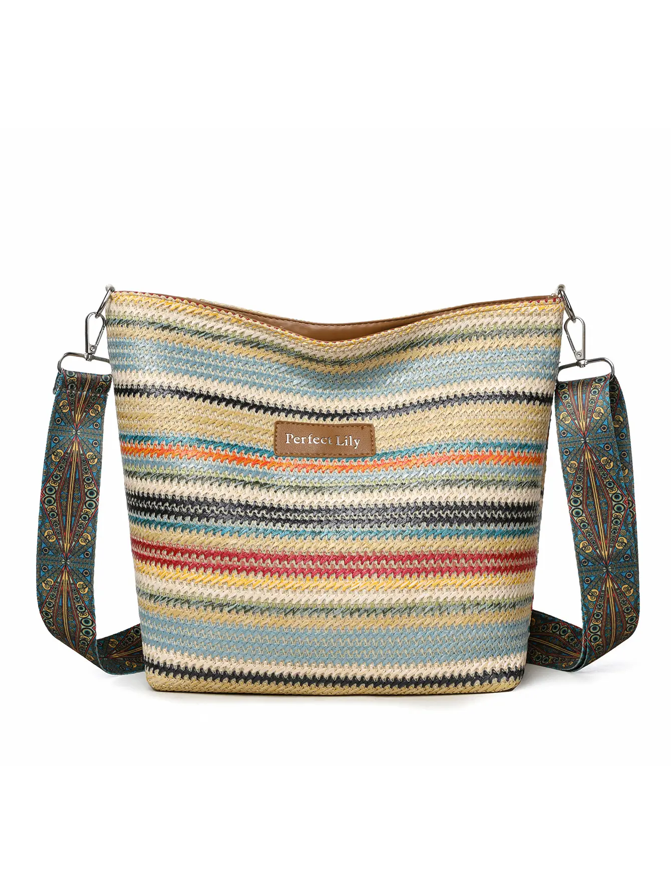 Women's Striped Crossbody Bag Casual Trendy Large Capacity — feature 36