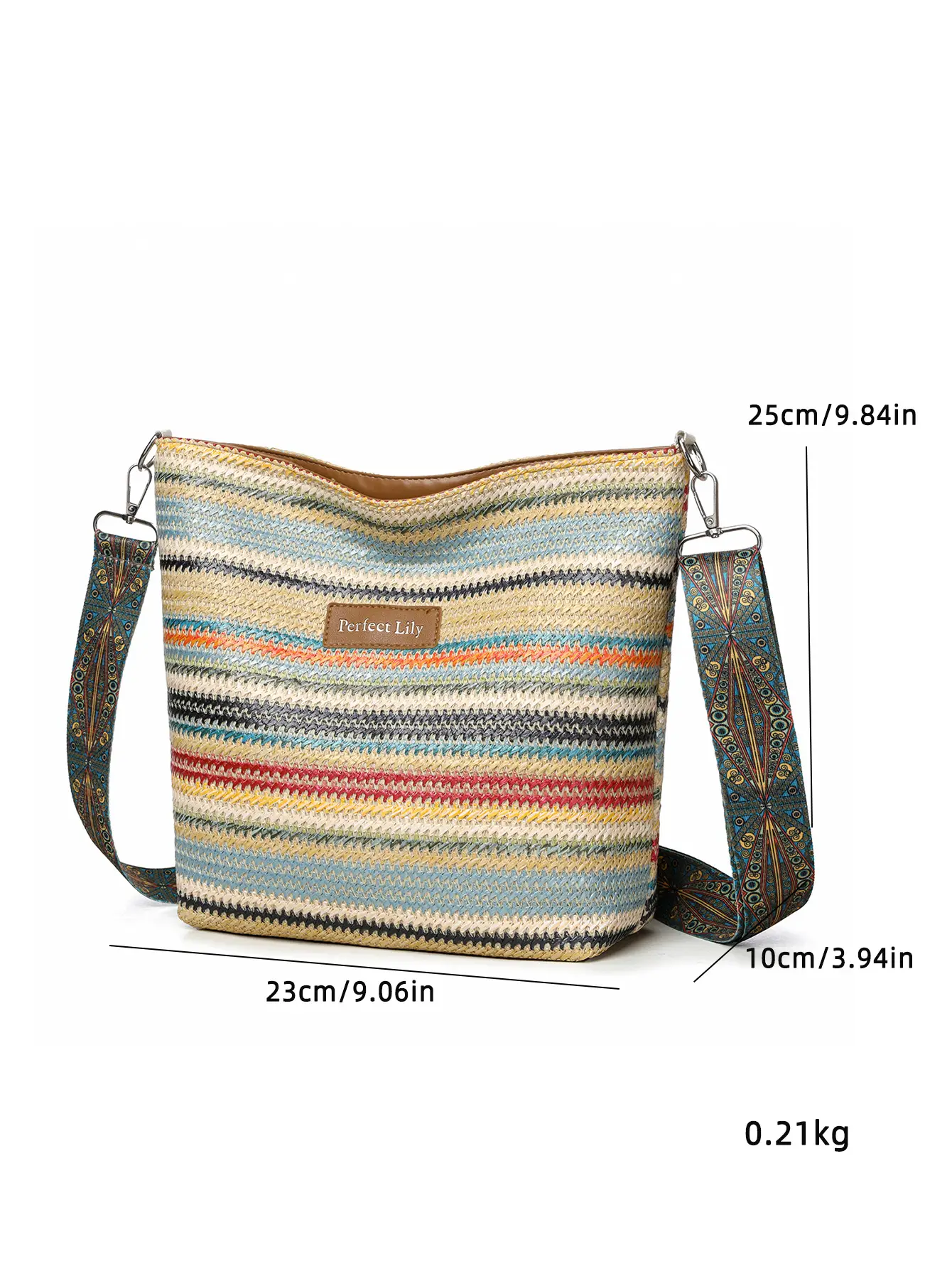 Women's Striped Crossbody Bag Casual Trendy Large Capacity — feature 37