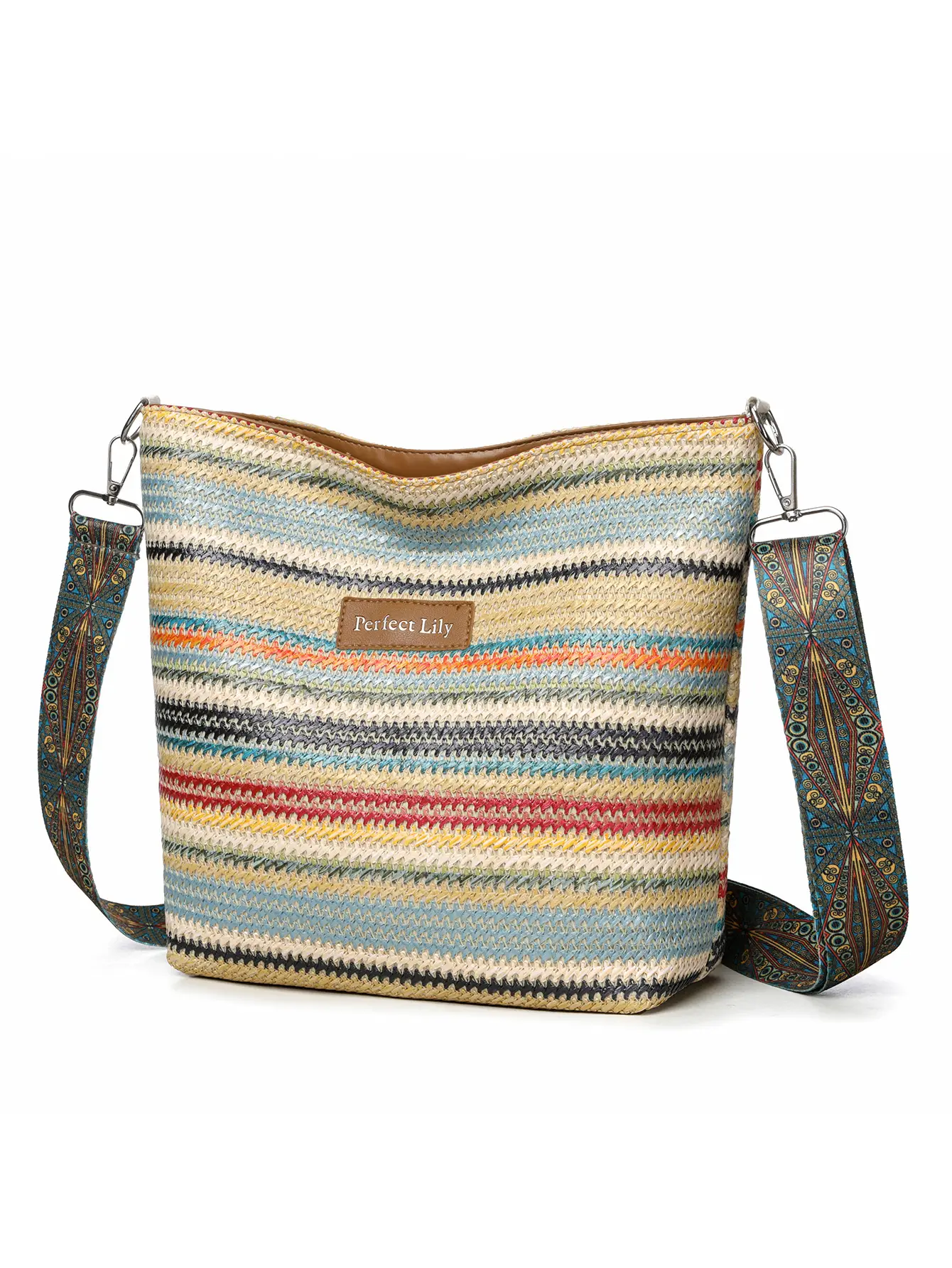 Women's Striped Crossbody Bag Casual Trendy Large Capacity — feature 38