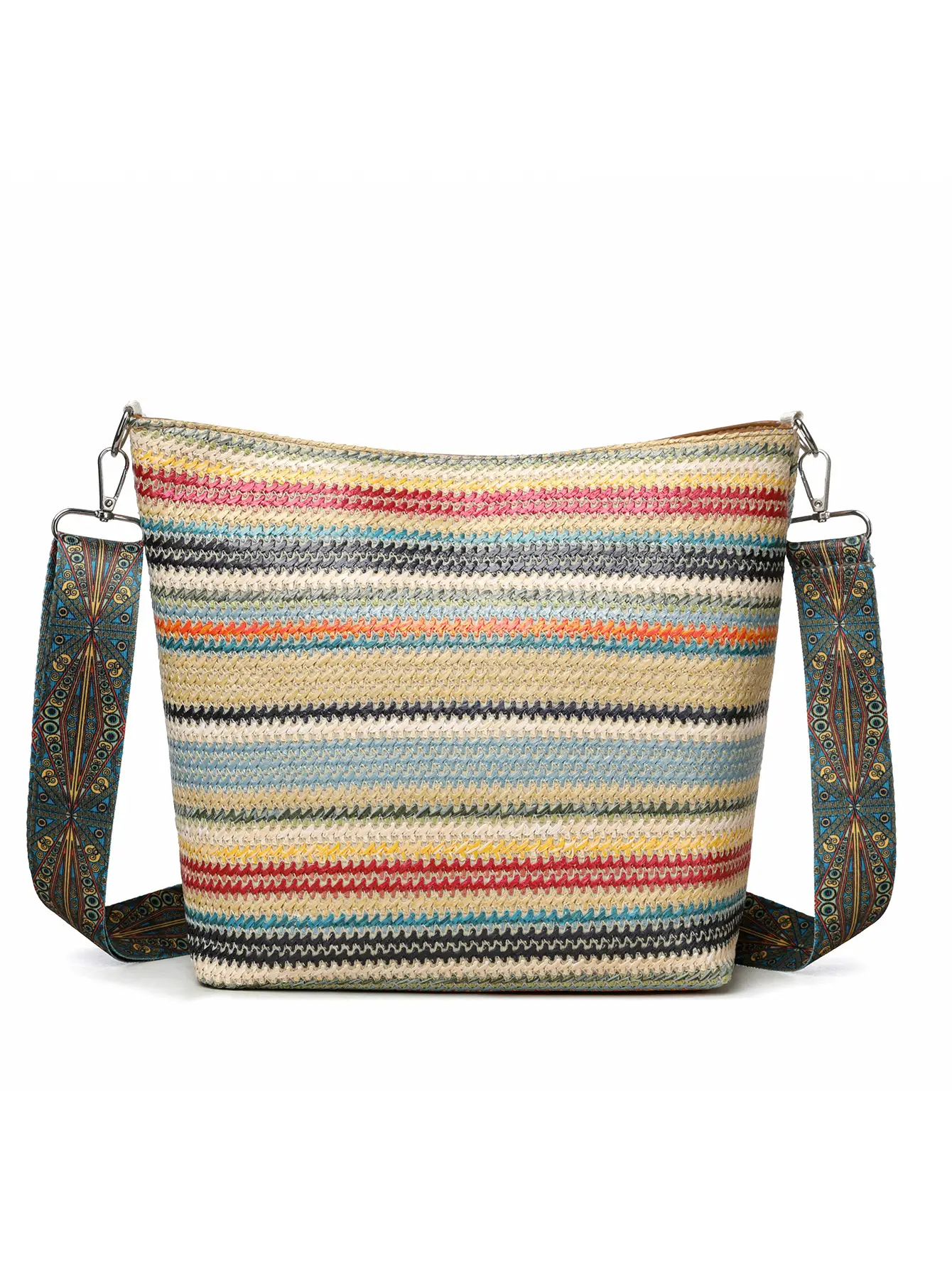 Women's Striped Crossbody Bag Casual Trendy Large Capacity — feature 40