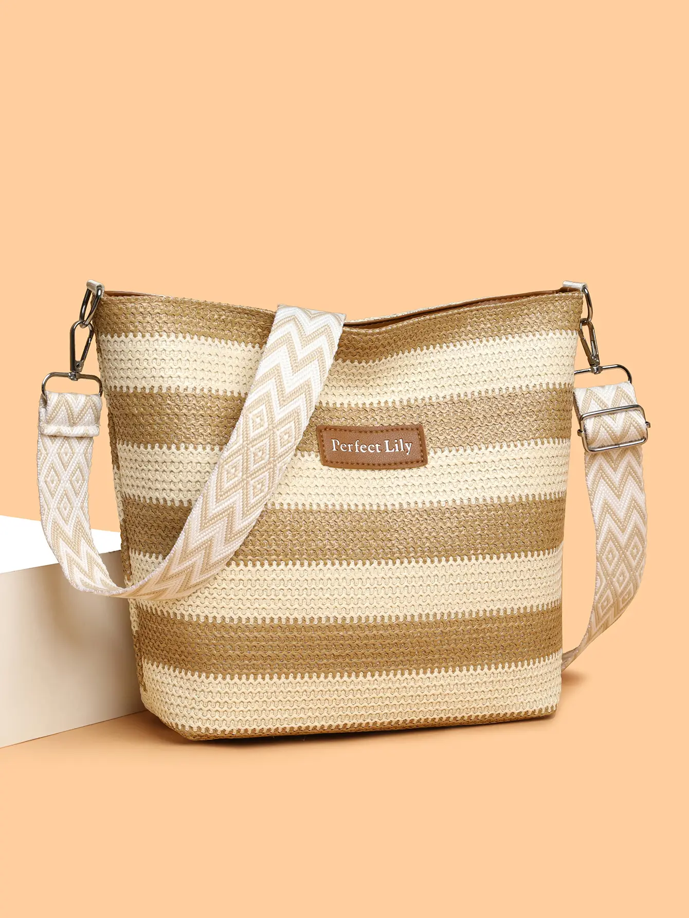 Women's Striped Crossbody Bag Casual Trendy Large Capacity — feature 7