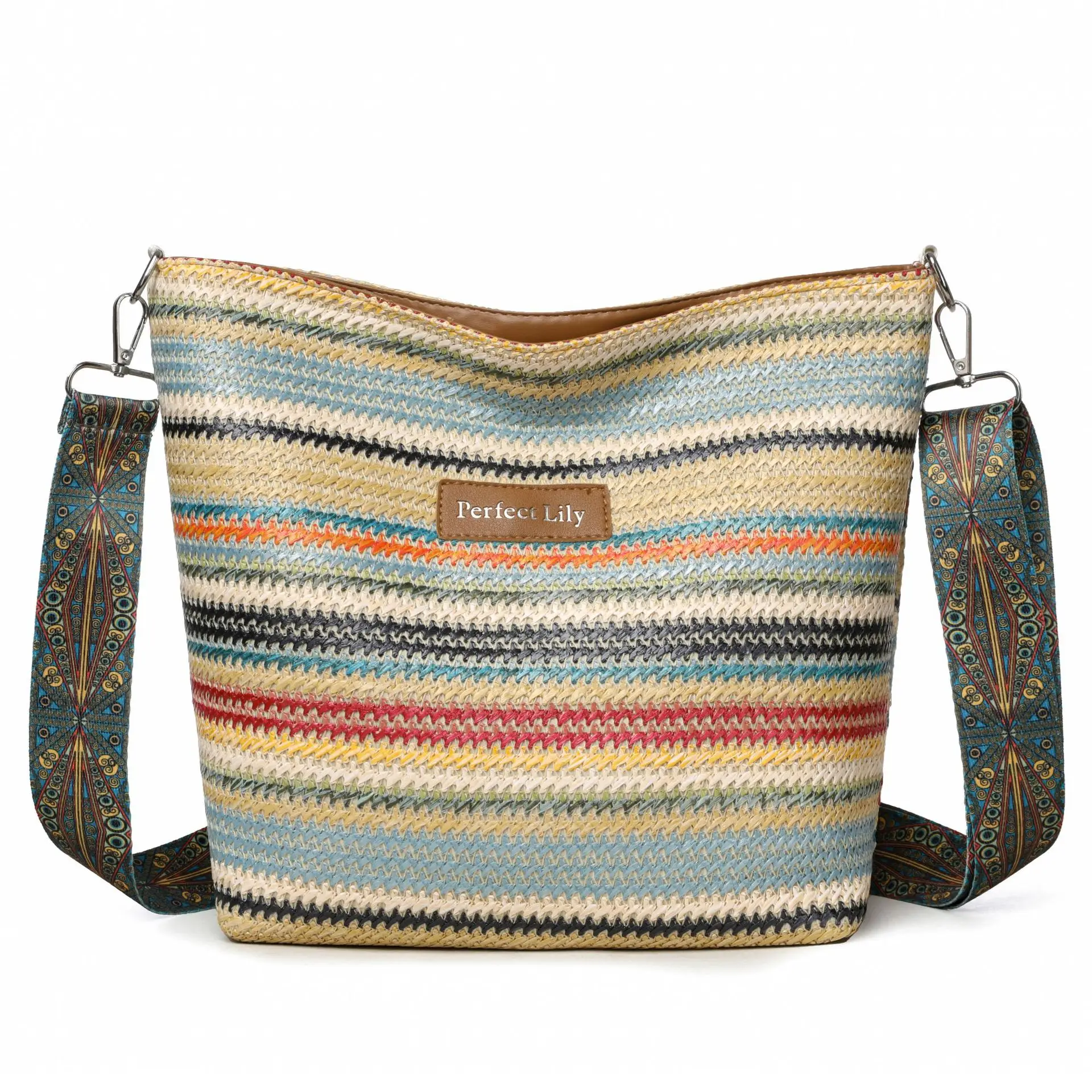 Women's Striped Crossbody Bag Casual Trendy Large Capacity - Image 4