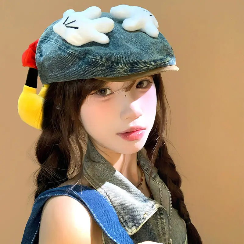 Mickey Butt Washed Denim Hat for Women - Image 3