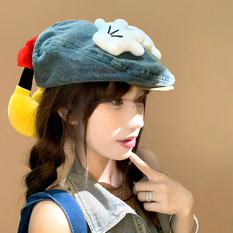 Mickey Butt Washed Denim Hat for Women - Image 4
